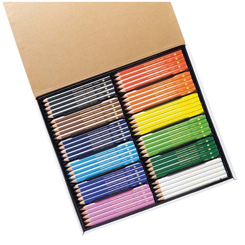 EC Triangular Pencils Pack 120 Washable Assorted Colours With Sharpener - Cafe Supply