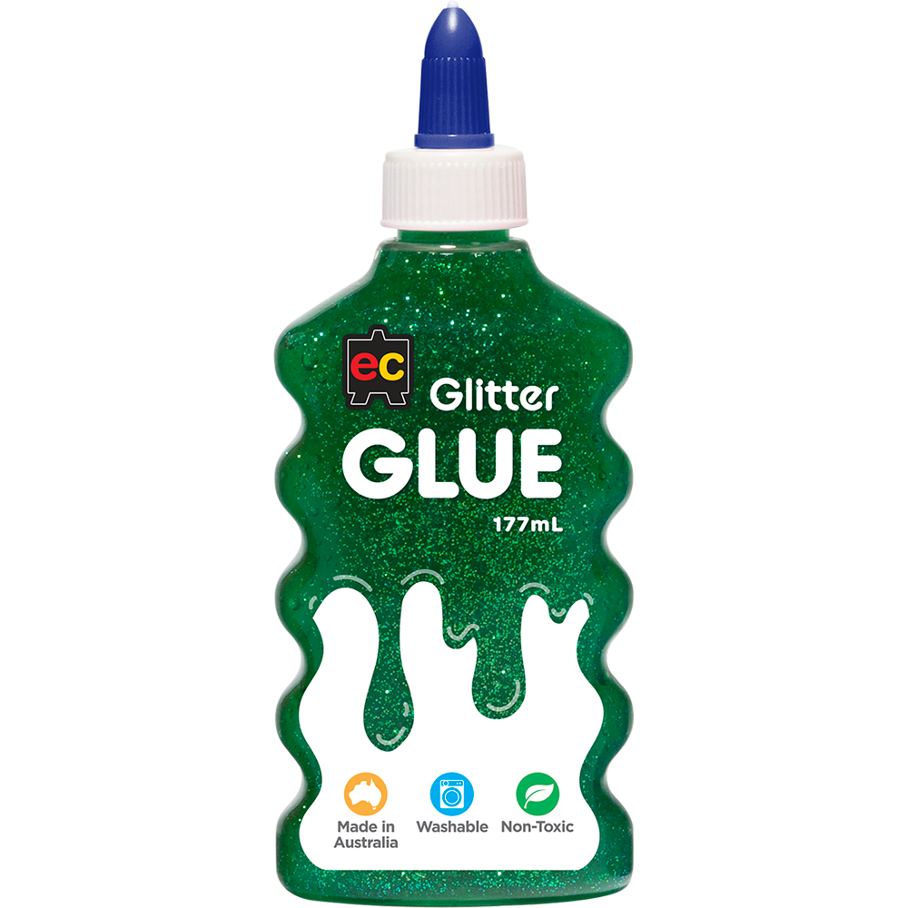 EC Glitter Glue 177ml Green - Cafe Supply