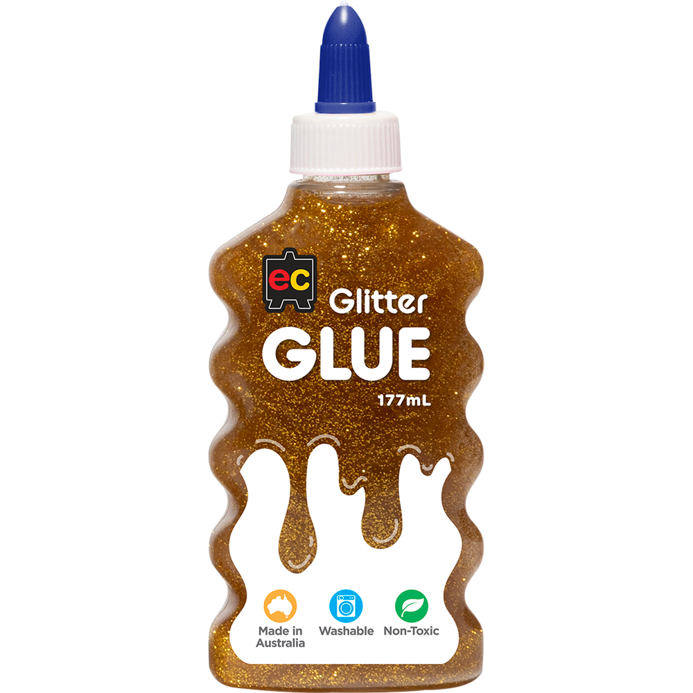 EC Glitter Glue 177ml Gold - Cafe Supply