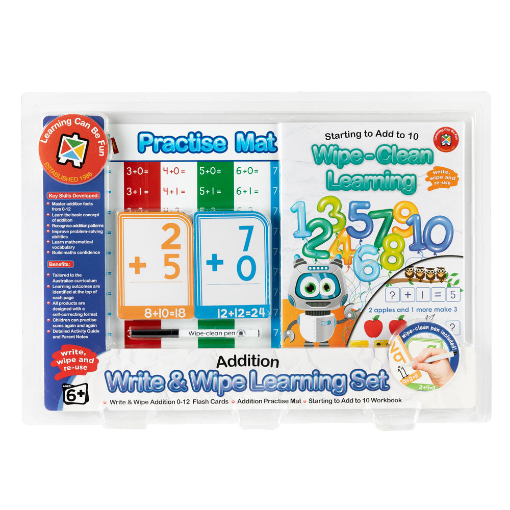 LCBF Write & Wipe Learning Set Addition - Cafe Supply