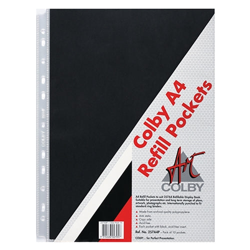 Colby Art Display Book Refills A4 10 Pocket - Cafe Supply