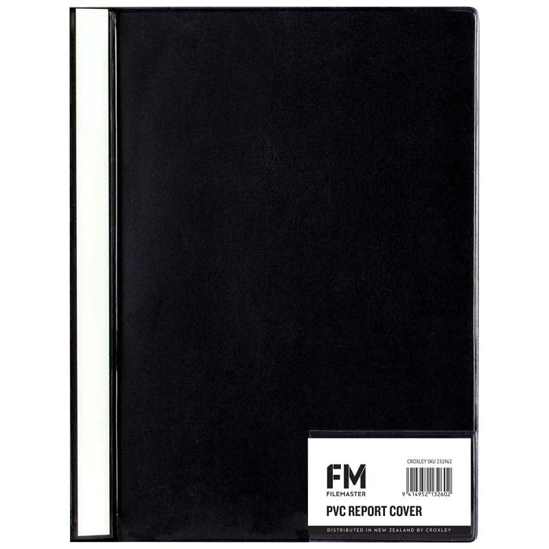 FM Cover Report A4 Black PVC - Cafe Supply