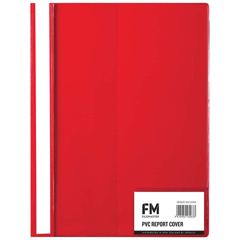 FM Cover Report A4 Red PVC - Cafe Supply