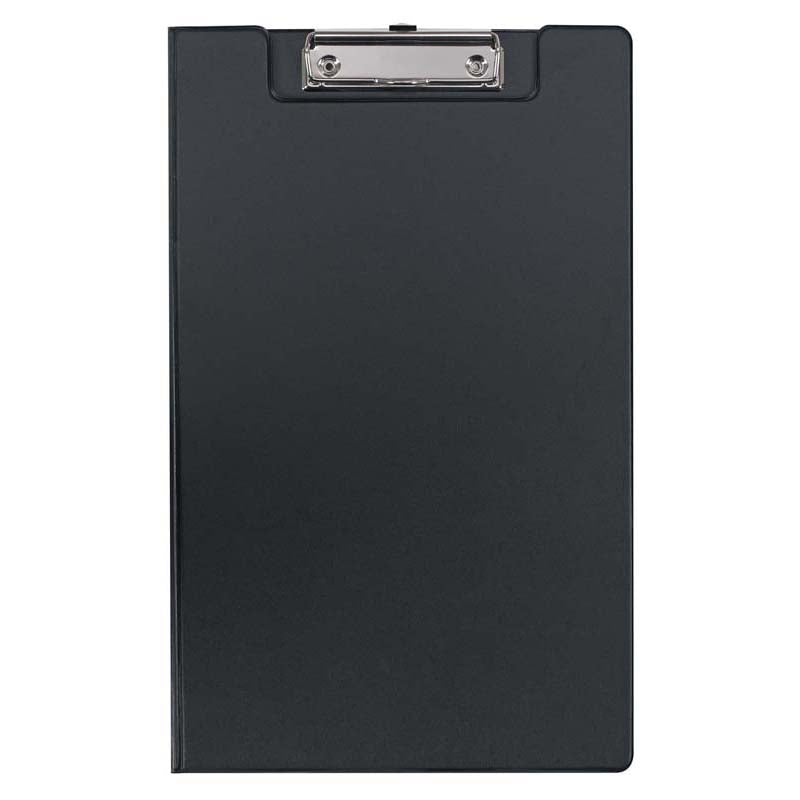FM Clipboard Black With Flap Foolscap - Cafe Supply
