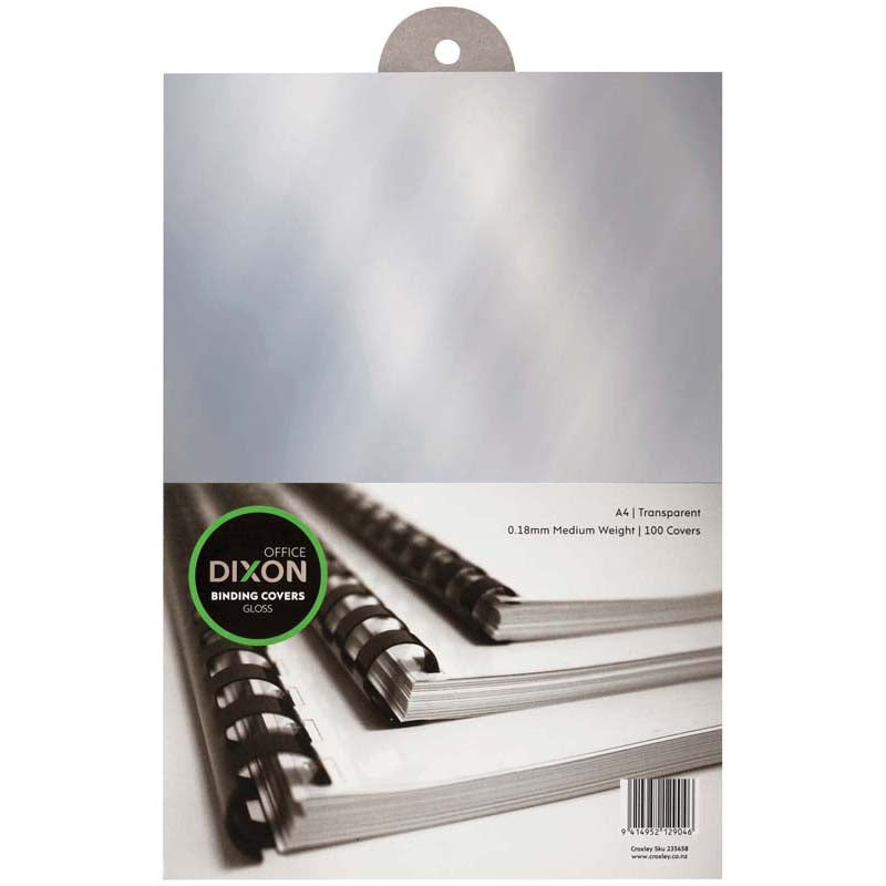 Dixon Binding Covers Clear 0.18 100 Pack 180 Micron - Cafe Supply