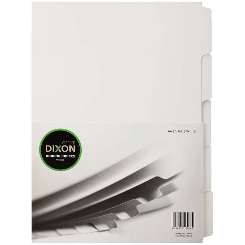 Dixon Binding Indices A4 White 5 Tab - Cafe Supply