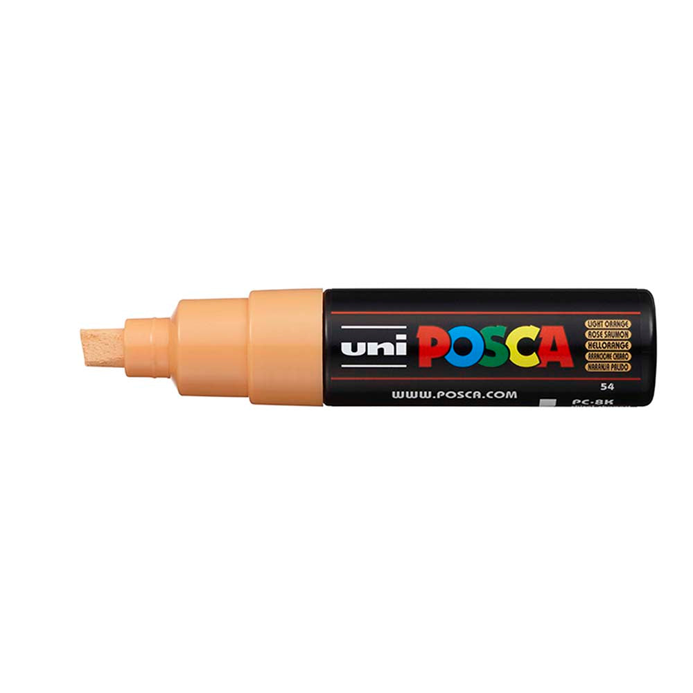 Uni Posca Marker 8.0mm Bold Chisel Light Orange PC-8K - Cafe Supply