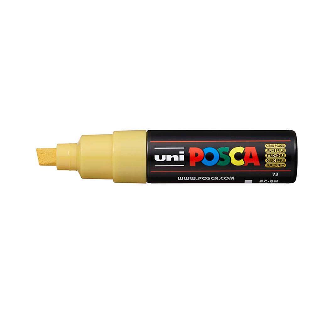 Uni Posca Marker 8.0mm Bold Chisel Straw Yellow PC-8K - Cafe Supply