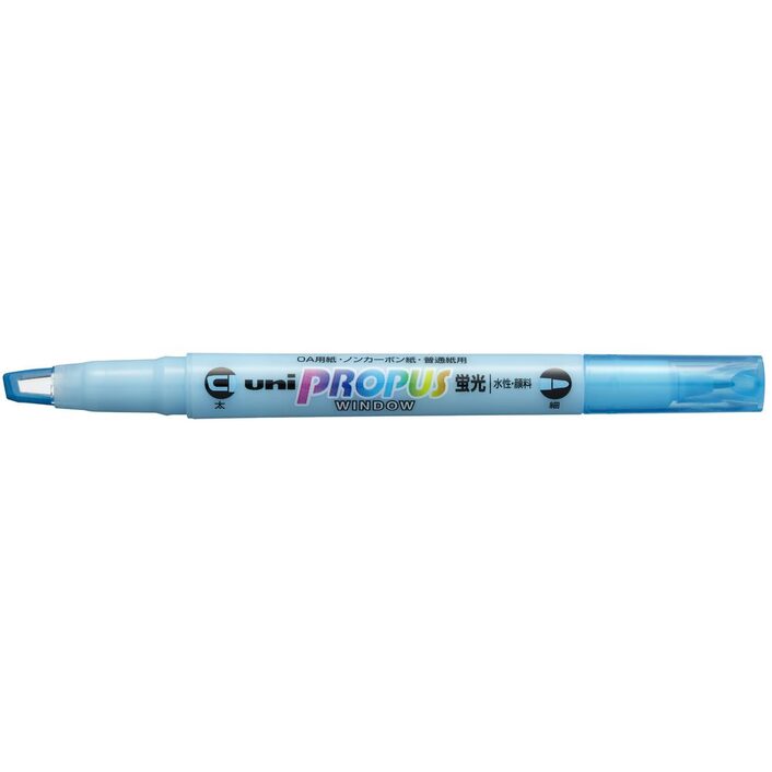 Uni Propus Window Double-Ended Highlighter 4.0mm/0.6mm Light Blue PUS-102 - Cafe Supply