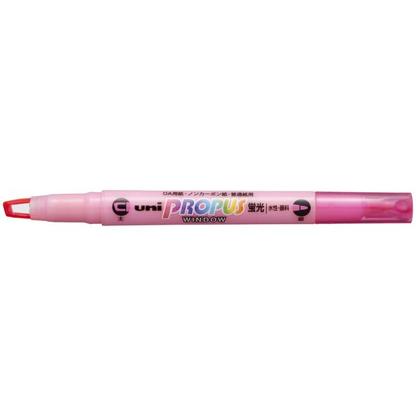 Uni Propus Window Double-Ended Highlighter 4.0mm/0.6mm Pink PUS-102 - Cafe Supply