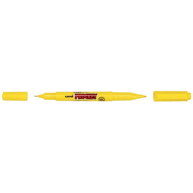 Uni Prockey Marker Dual Tip 0.4/0.9mm Yellow PM-120 - Cafe Supply