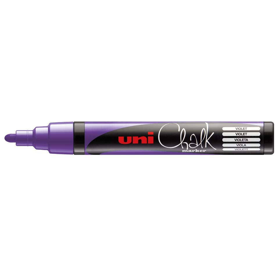 Uni Chalk Marker 1.8-2.5mm Bullet Tip Violet PWE-5M - Cafe Supply