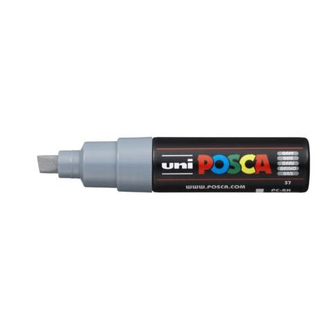 Uni Posca Marker 8.0mm Bold Chisel Grey PC-8K - Cafe Supply