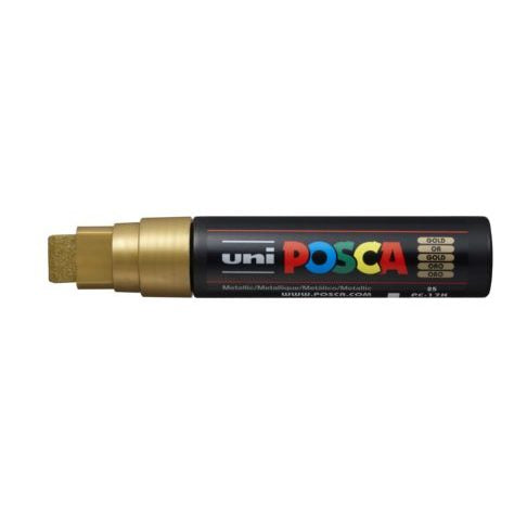 Uni Posca Marker 15.0mm Extra-Broad Chisel Gold PC-17K - Cafe Supply