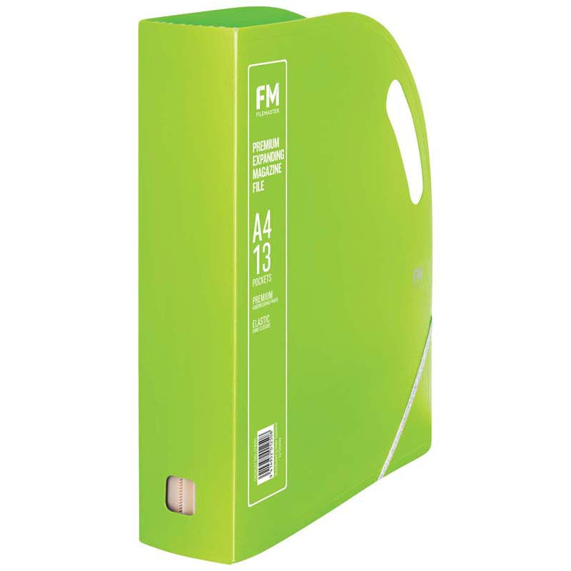 FM Prem Expanding Magazine File Lime Green - Cafe Supply