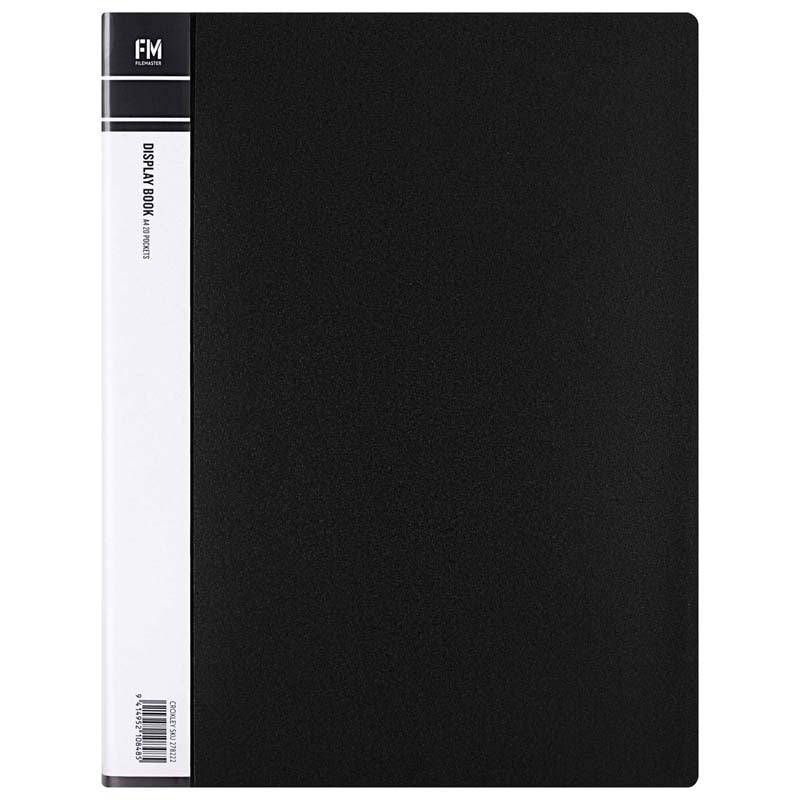 FM Display Book A4 Black 20 Pocket - Cafe Supply