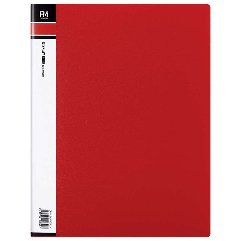FM Display Book A4 Red 20 Pocket - Cafe Supply