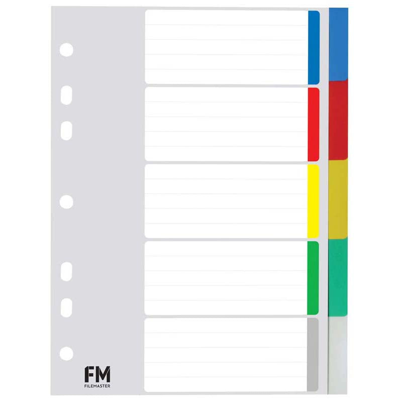 FM Indices A5 5 Tab Polyprop Coloured - Cafe Supply
