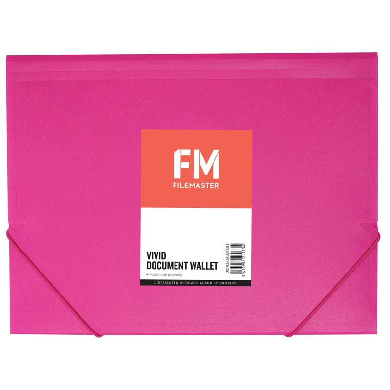 FM Document Wallet Vivid Shocking Pink A4 - Cafe Supply
