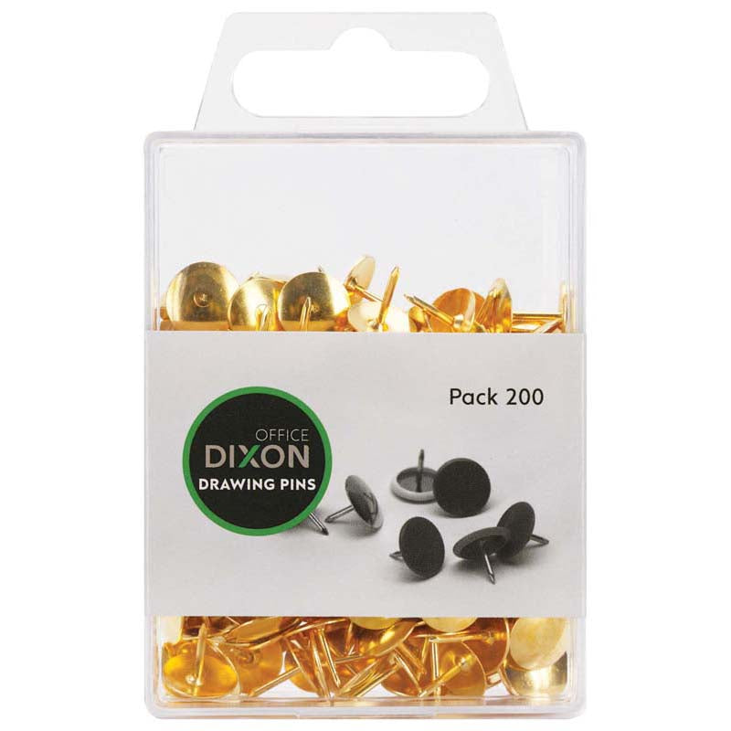 Dixon Drawing Pins Brass No.3 Pack 200 - Cafe Supply