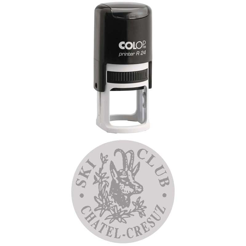 Colop Stamp Printer R24 Round Black 24mm Dia - Cafe Supply