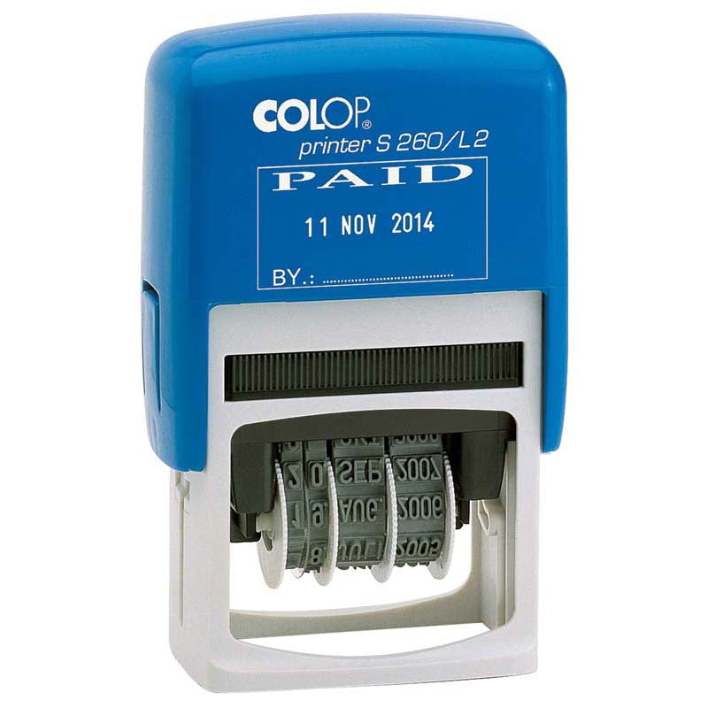 Colop Stamp Dater S260 L2 Paid Stamp Dual Colour - Cafe Supply