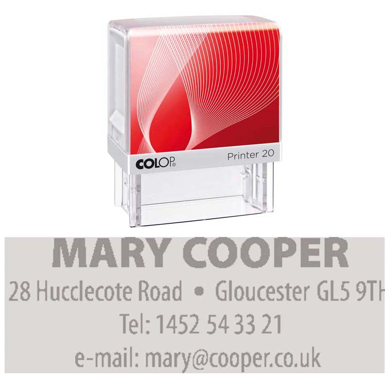 Colop Stamp Printer 20 Black G7 Handle 14x38mm - Cafe Supply