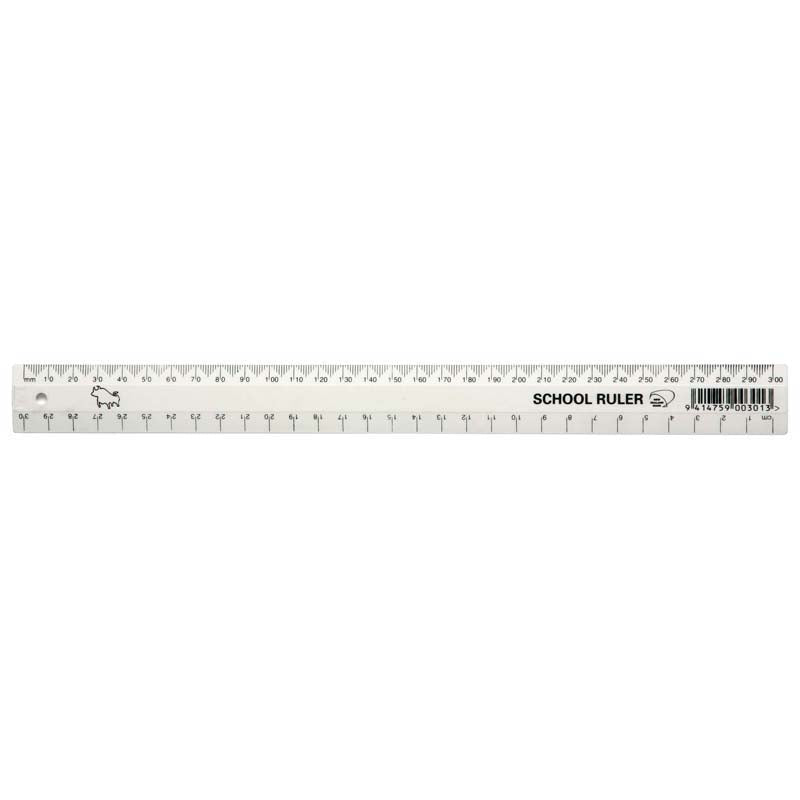 Taurus Ruler 300mm White School - Cafe Supply