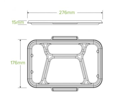 4 COMPARTMENT NATURAL TAKEAWAY BASE LID - Cafe Supply