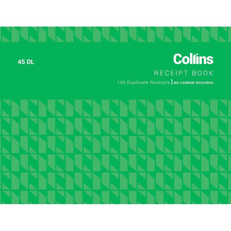 Collins Cash Receipt 45DL Duplicate No Carbon Required - Cafe Supply