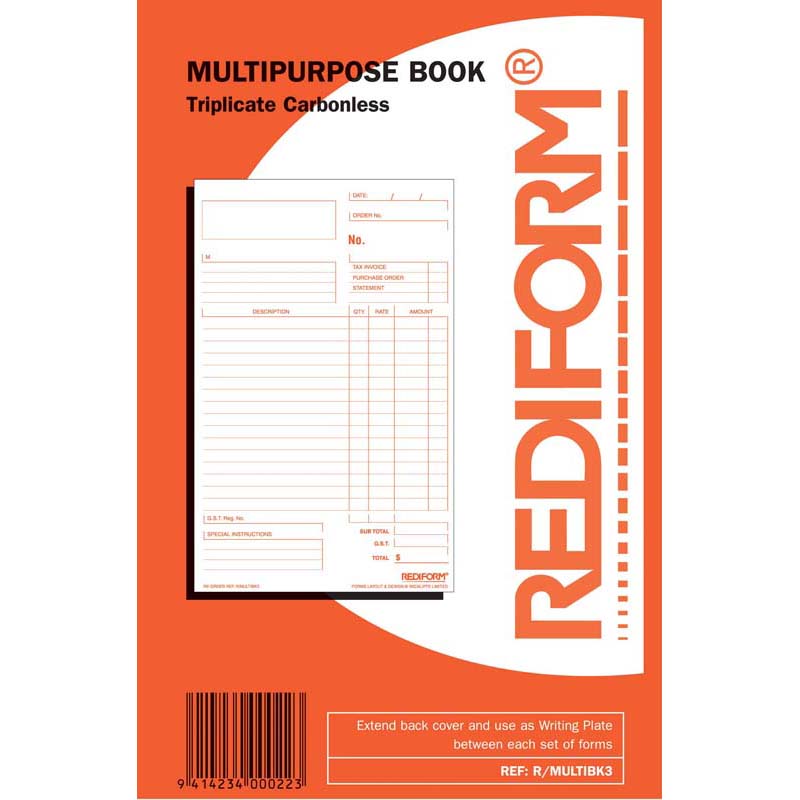 Rediform Book MultipurposeTriplicate 50 Leaf - Cafe Supply