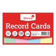 Silvine Record Cards 8x5 Ruled Assorted Colours - Cafe Supply