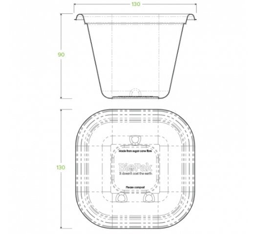 630ML WHITE BIOCANE TAKEAWAY BASE - Cafe Supply
