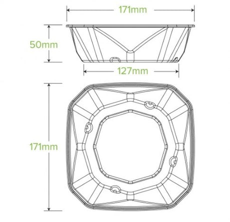 750ML NATURAL BIOCANE OCTA TAKEAWAY BASE - Cafe Supply