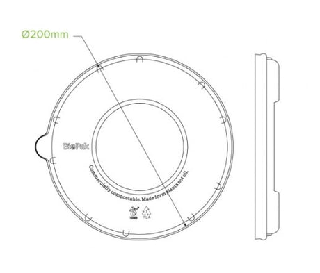 800-1,180ML / 24-40OZ BIOCANE BOWL PLA LIDS - Cafe Supply