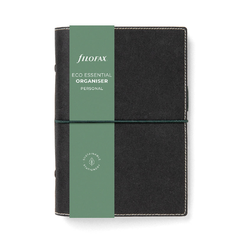 Filofax Eco Essential Personal Organiser Ebony - Cafe Supply