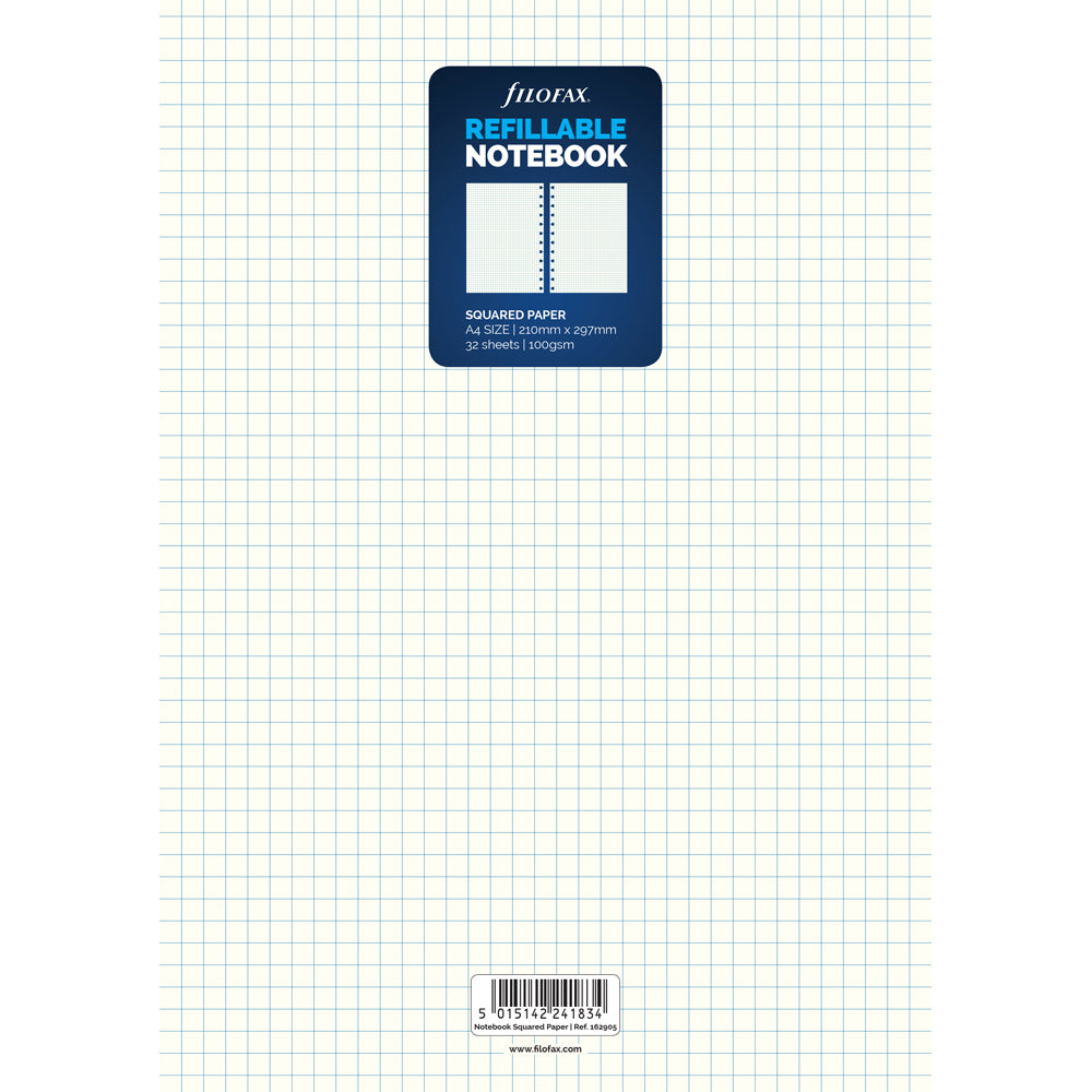 Filofax Notebook A4 White Square Refill - Cafe Supply