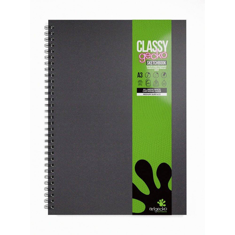 Artgecko Classy Sketchbook A3 80 Pages 40 Sheets 150gsm White Paper - Cafe Supply