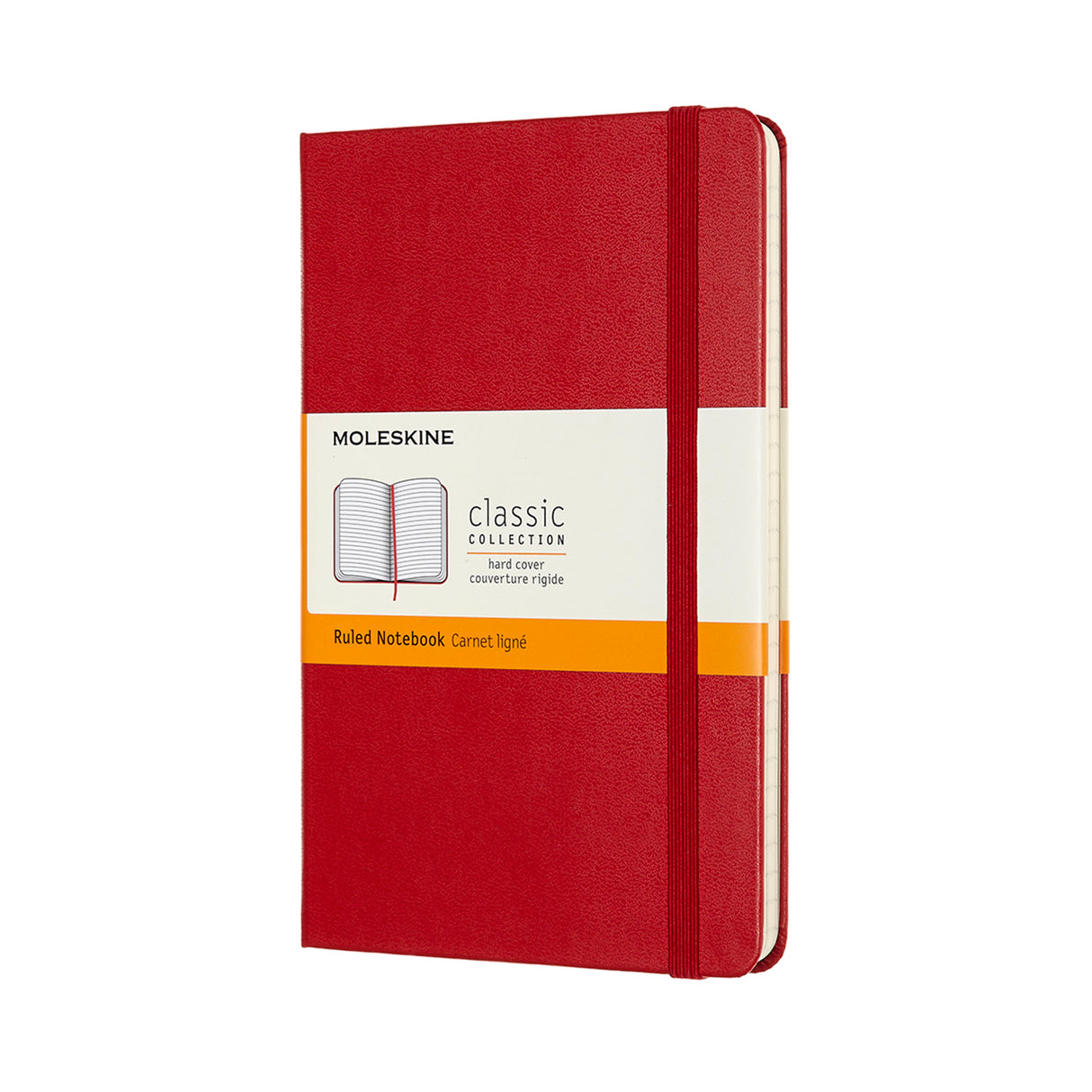 Moleskine Notebook Medium Scarlet Red Hard Cover Ruled - Cafe Supply