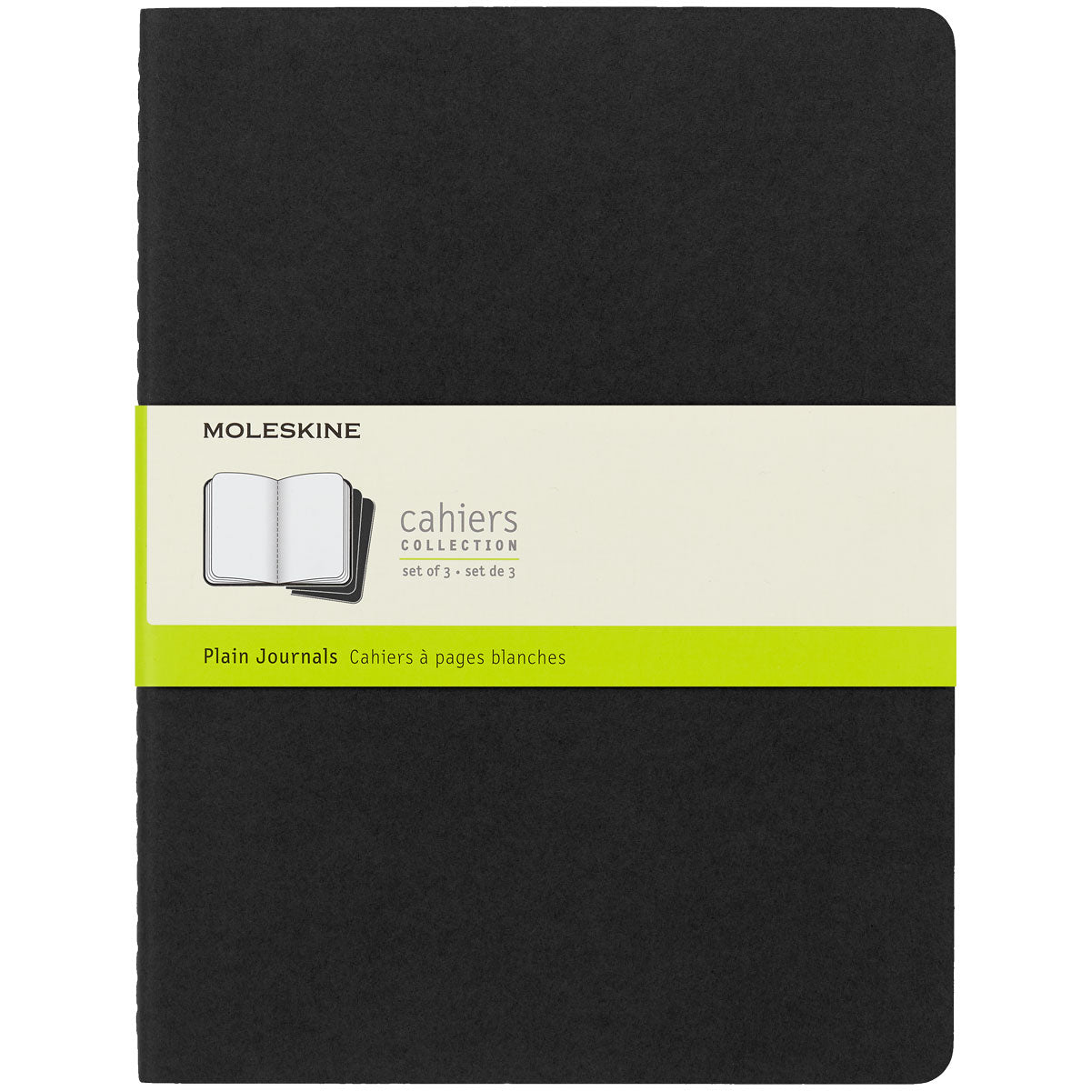 Moleskine Cahier Journal XL Plain Black Pack 3 - Cafe Supply