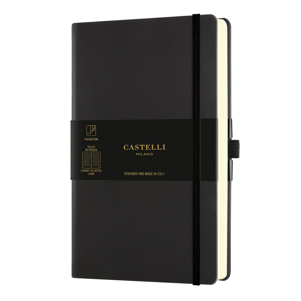 Castelli Notebook Aquarella A5 Ruled Black Sepia - Cafe Supply