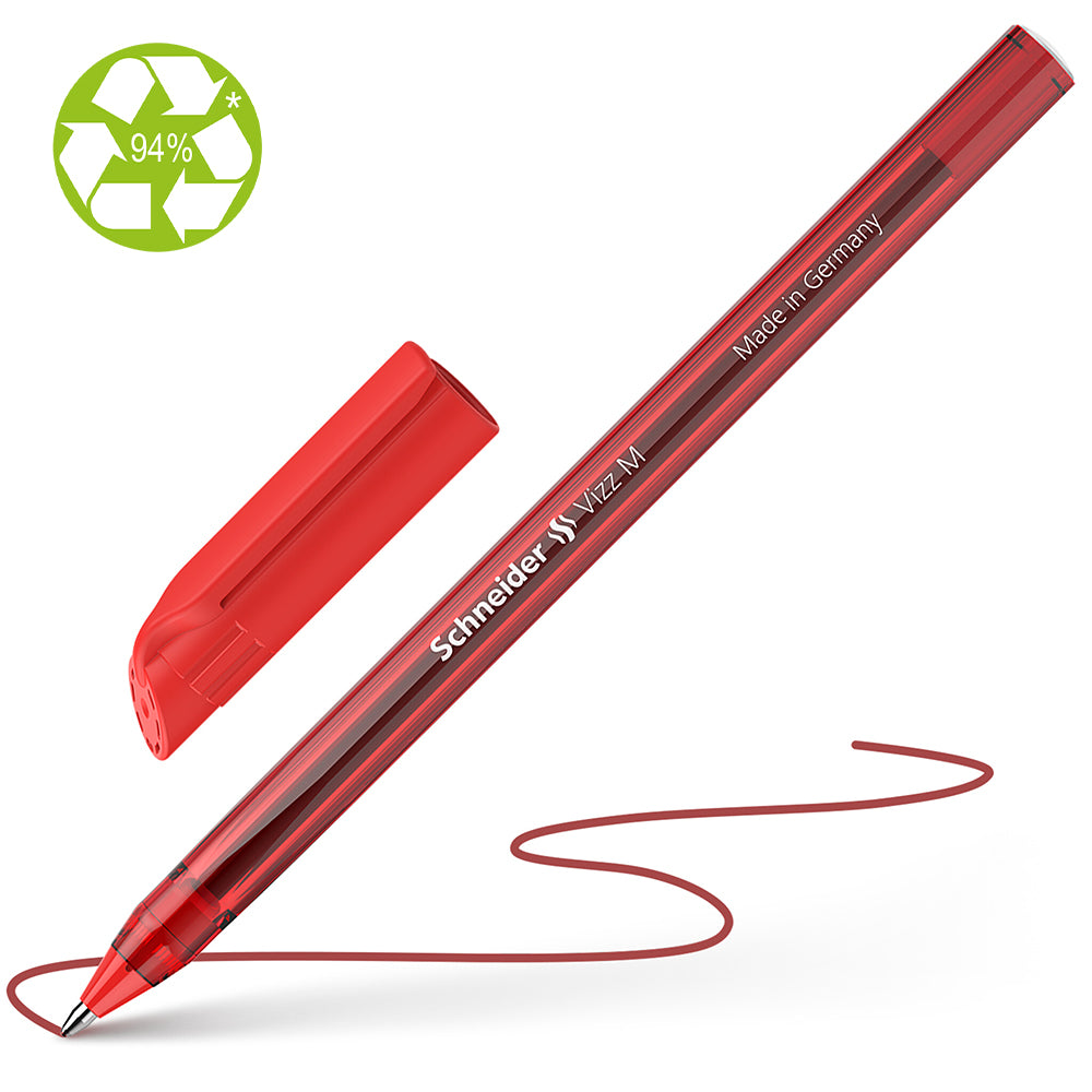 Schneider Ballpoint Pen Vizz Medium Red - Cafe Supply
