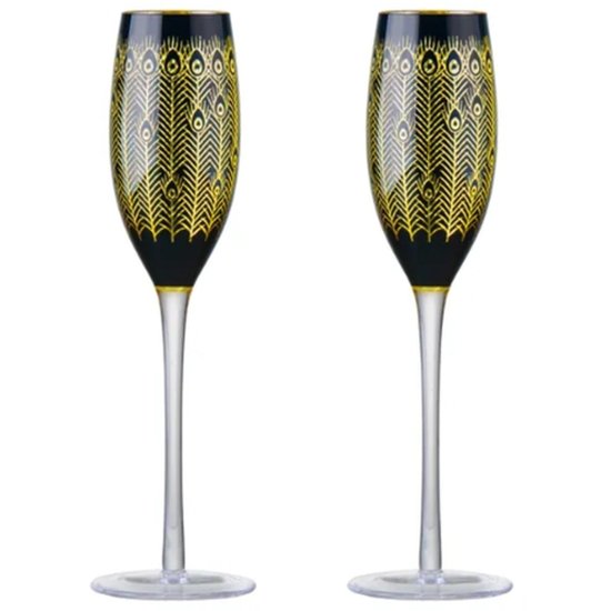 Artland Midnight Peacock Flute Set2 - Cafe Supply