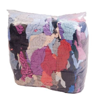 Coloured T-Shirt Rags - Assorted, 10.0kg Bag (1) Per Pack - Cafe Supply