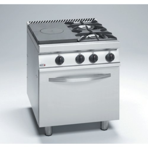 Free Standing Solid Target top with open burner and Oven - CG7-31-I - Cafe Supply