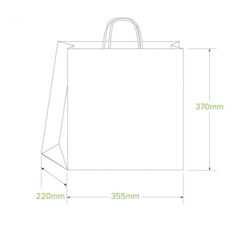 JUMBO TWIST HANDLE KRAFT PAPER BAGS - Cafe Supply