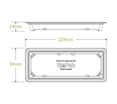 LONG BIOCANE SUSHI TRAY - Cafe Supply