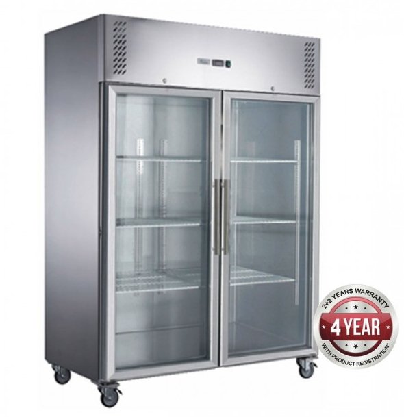 Two Full Glass Door Upright Fridge - XURC1200G2V - Cafe Supply