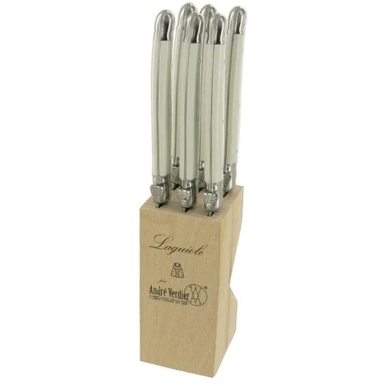 Verdier Knife Block Set 6 White - Cafe Supply