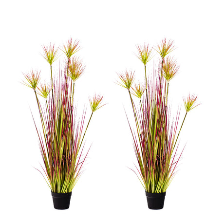 SOGA 2X 120cm Green Artificial Indoor Potted Papyrus Plant Tree Fake Simulation Decorative - Cafe Supply